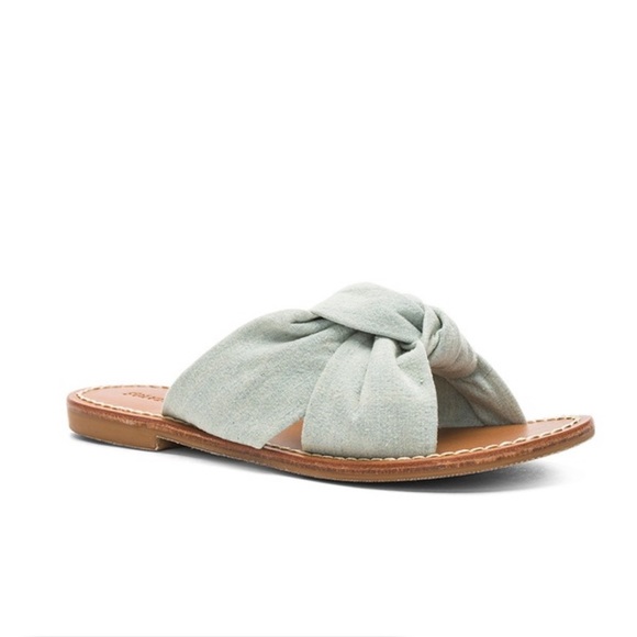 Soludos Chambray Knotted Slide Sandal - Picture 1 of 8
